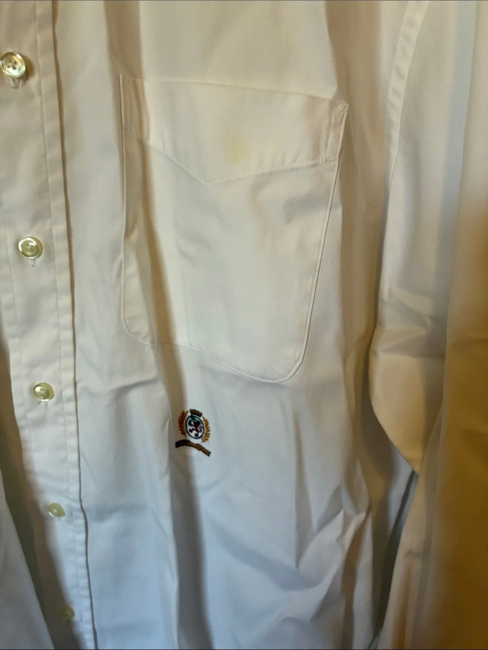 Tommy Hilfiger White Long-Sleeve Button-Down Dress Shirt